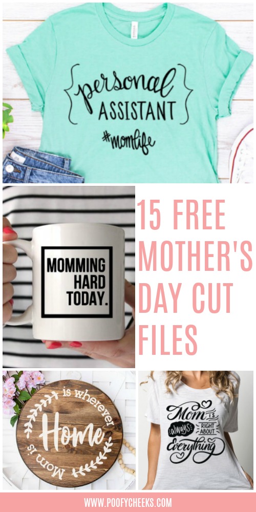15 Mother's Day Free Cut Files from around the web. Use with Cricut and Silhouette cutting machines.