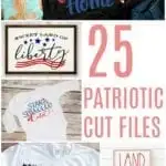 25 Patriotic Cut Files from around the web. Use with Cricut and/or Silhouette machines.