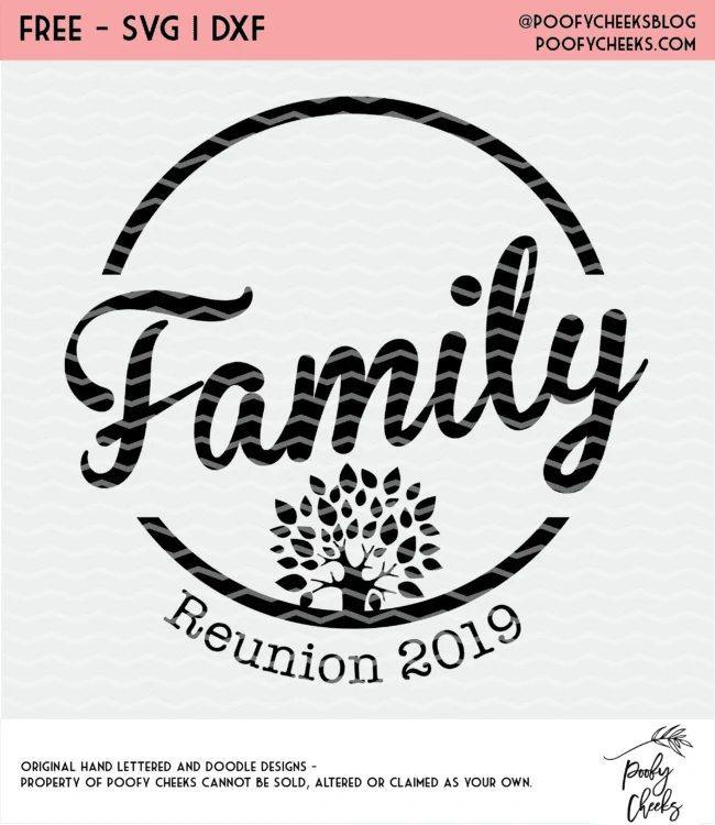 Family Reunion cut file and graphic to use for shirts, logos, invitations and more. DXF, PNG and SVG for Cricut and Silhouette.