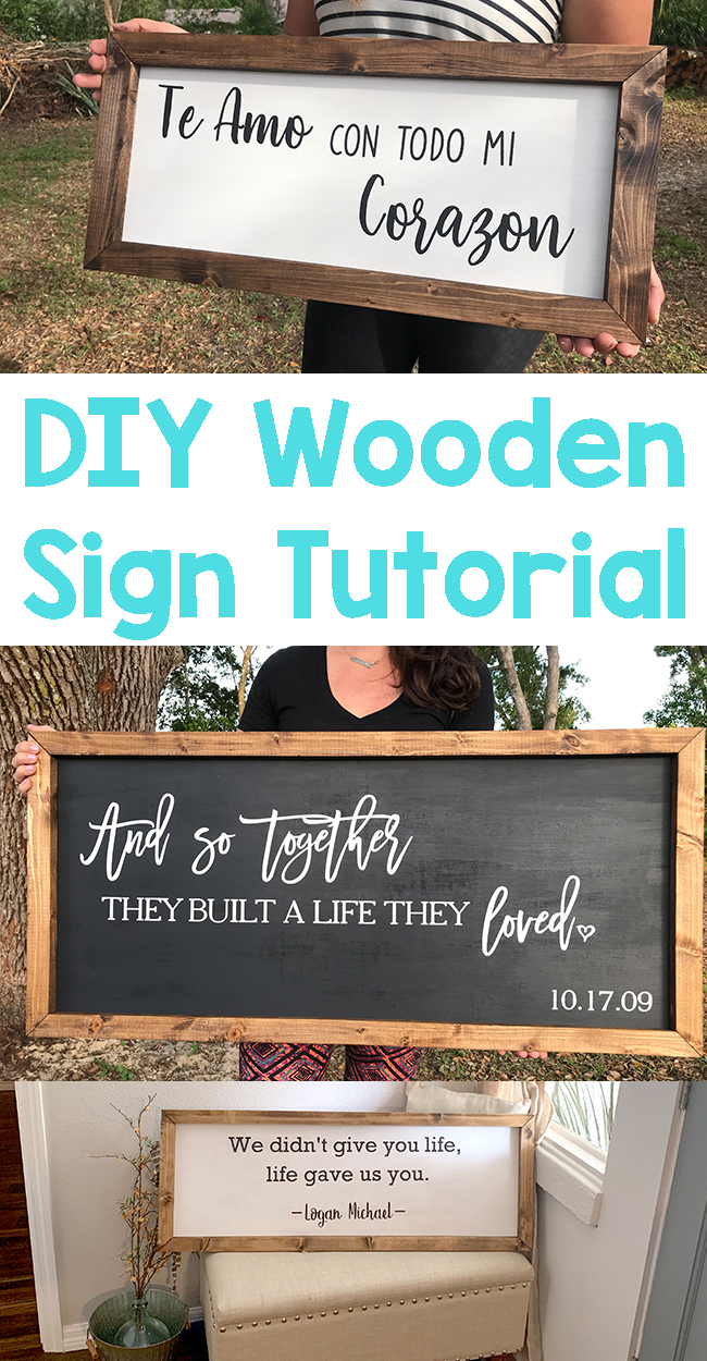 DIY Wooden Sign Tutorial. Step by step instructions, video and pictures.