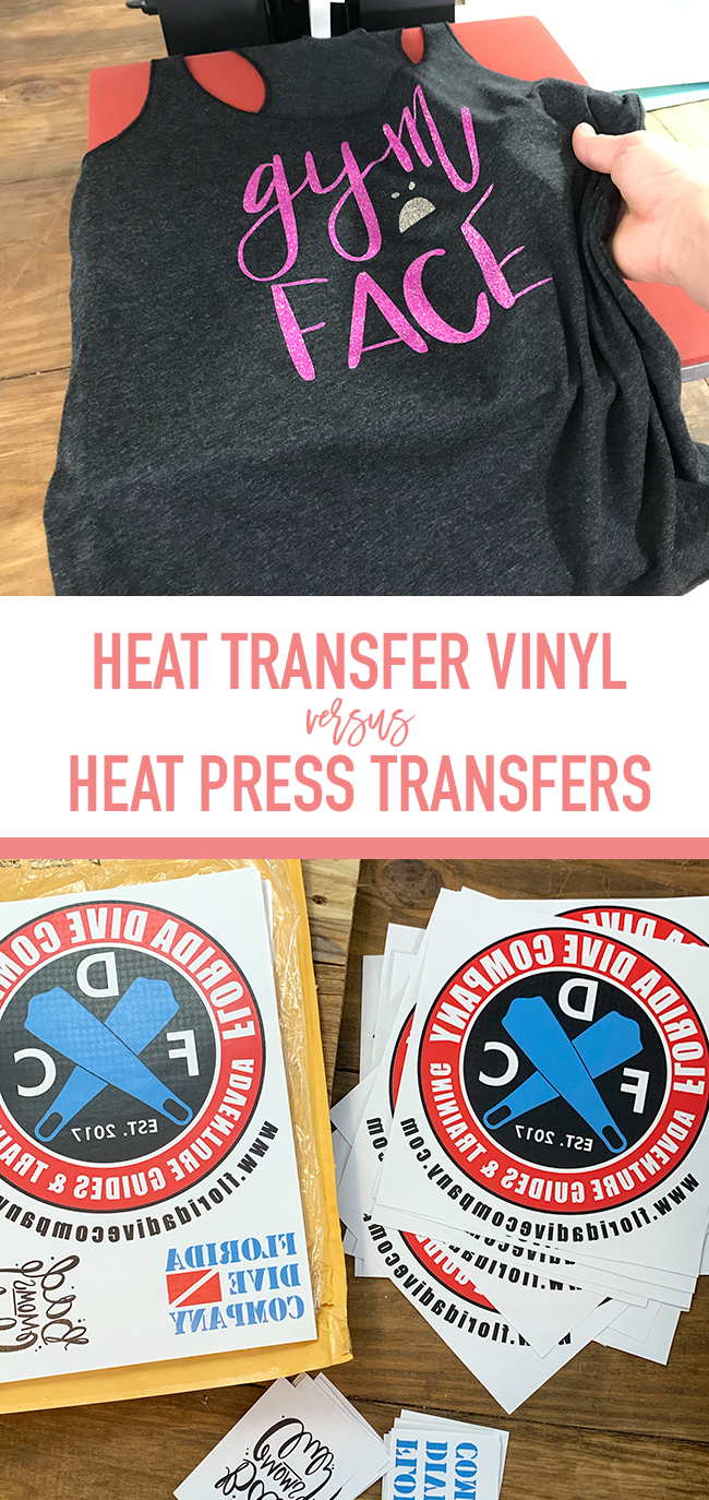 heat transfer vinyl versus heat press transfers