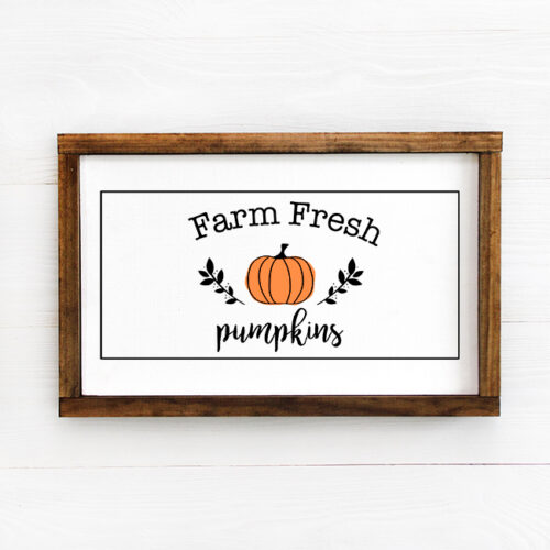 Farm Fresh Pumpkin Sign Cut File - SVG, DXF, PNG - Poofy Cheeks