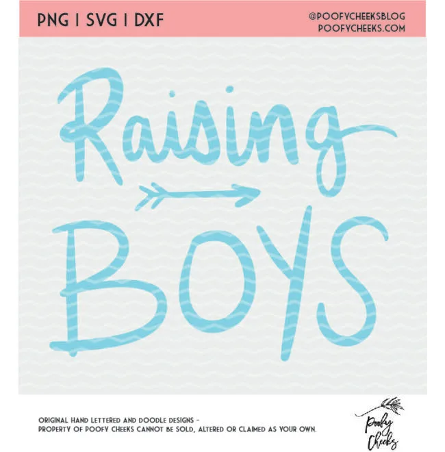 raising boys hand lettered cut file