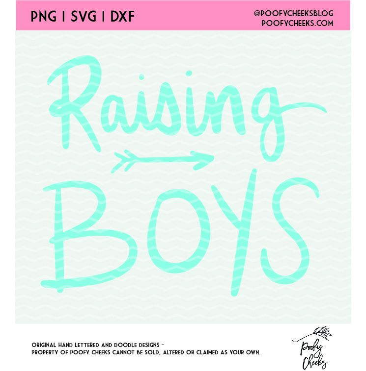 raising boys hand lettered cut file