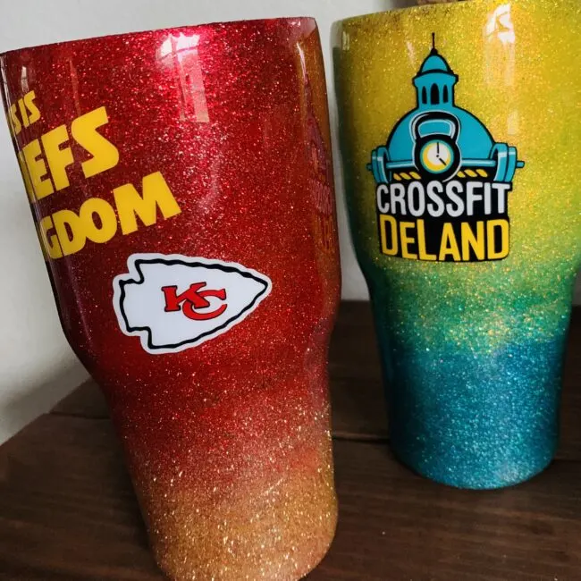 epoxy glitter tumblers