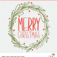 hand lettered merry Christmas digital design