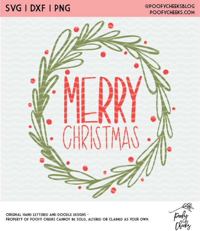 hand lettered merry Christmas digital design