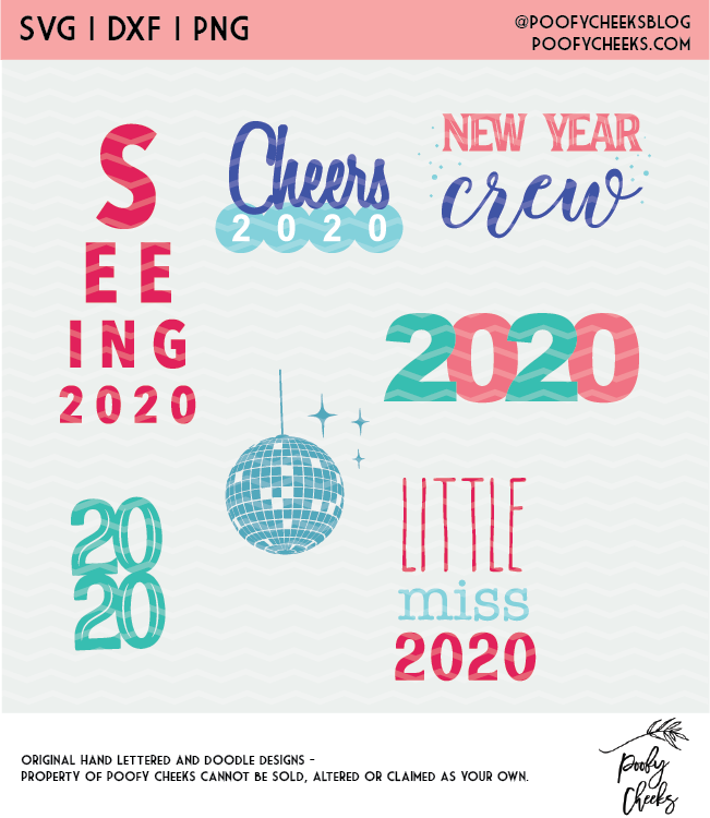 New Year Cut Files - Digital Designs