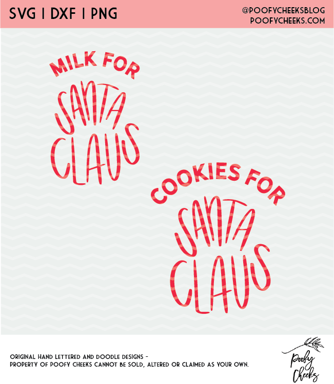 Milk and Cookies for Santa Cut File