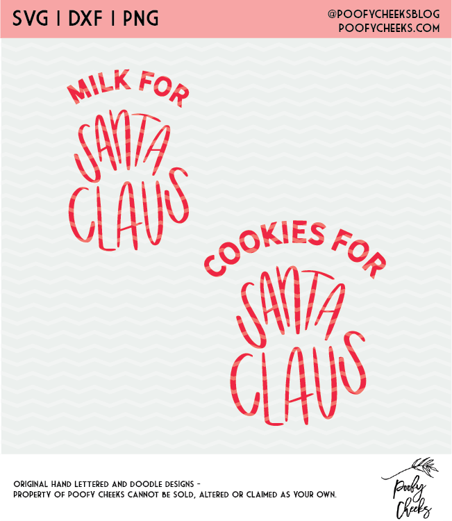 Milk and Cookies for Santa Cut File
