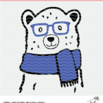 Winter bear cut file digital design. SVG, DXF and PNG