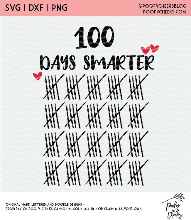 100 Days Smarter Cut File - Poofy Cheeks