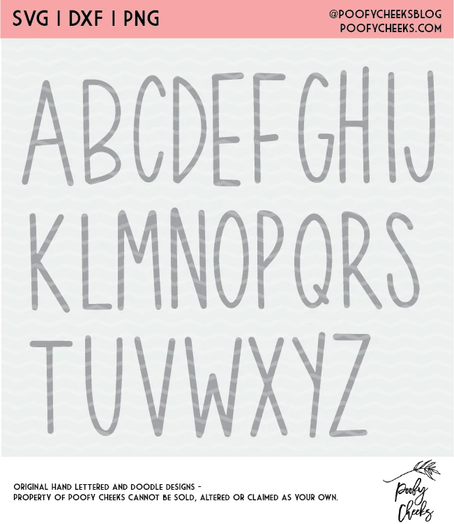 KeKe Alphabet Cut File Handwriting Font