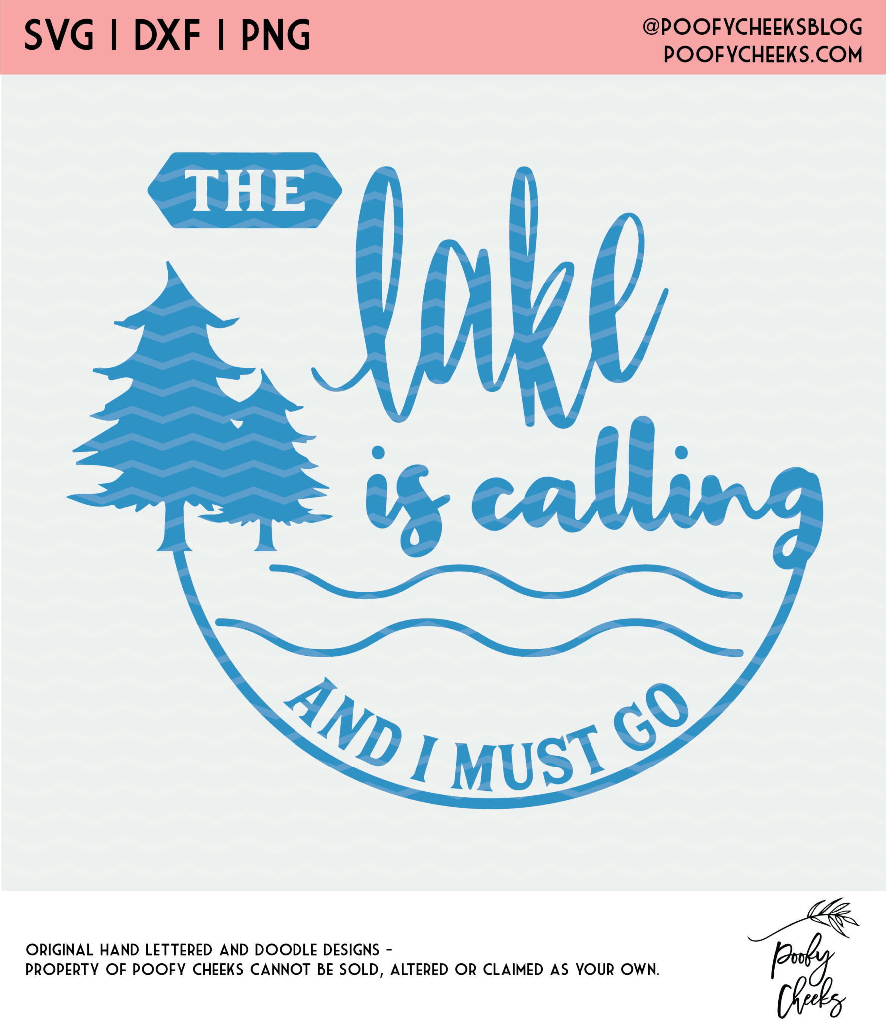 The Lake Cut File - The Lake is Calling SVG, DXF and PNG - Poofy Cheeks