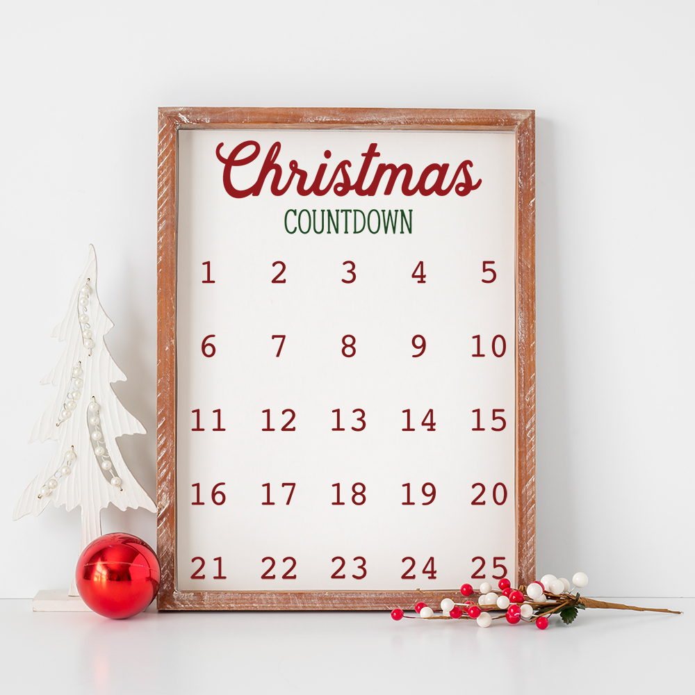 Christmas Countdown Cut File - SVG, DXF, PNG - Poofy Cheeks