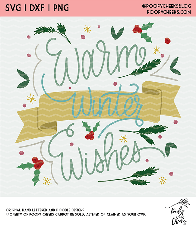 Warm Winter Wishes Digital Design Cut File