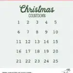 Christmas Countdown cut file - Digital Download