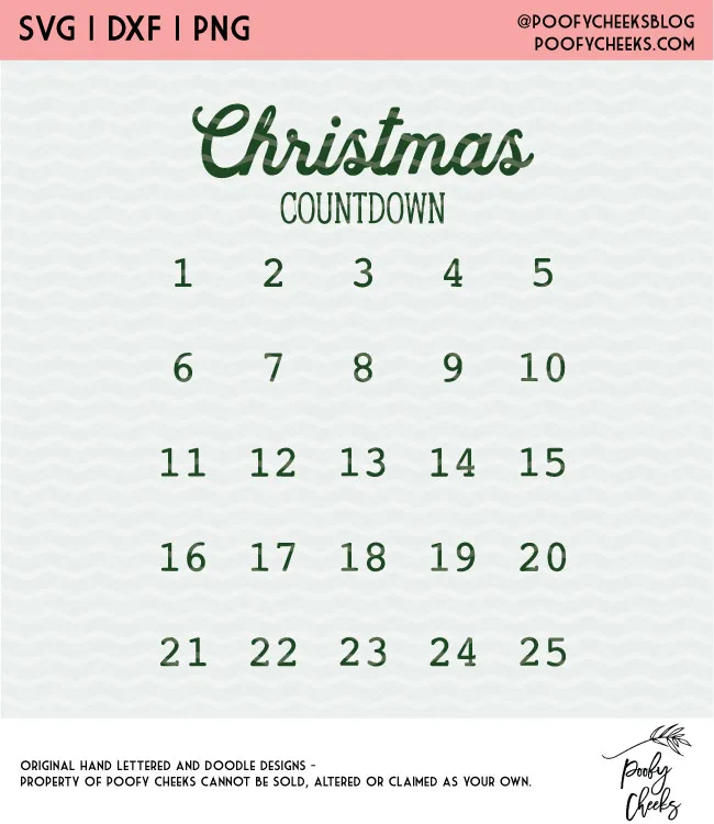 Christmas Countdown cut file - Digital Download