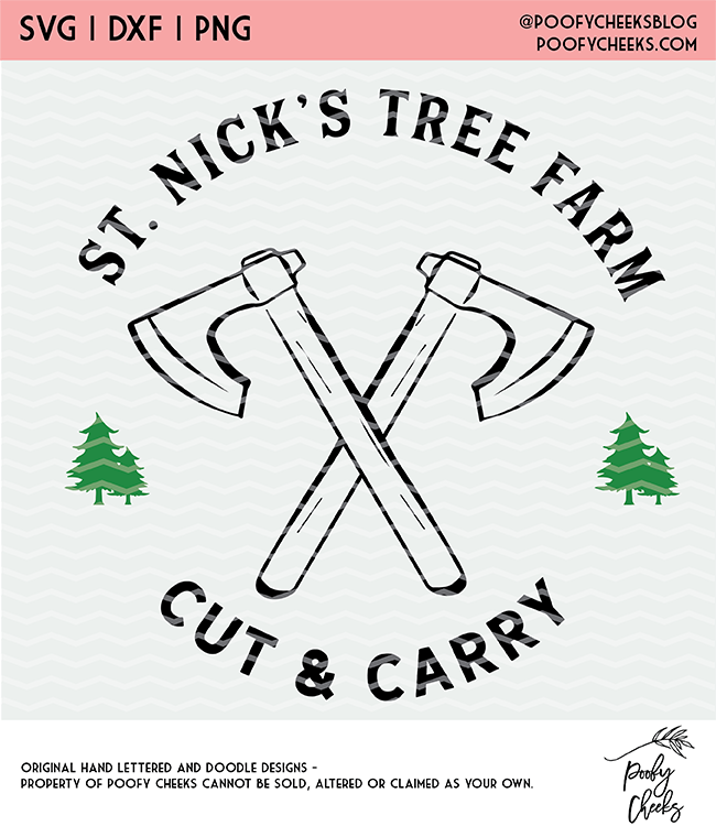 St. Nick's Tree Farm Cut File Clipart Digital Design