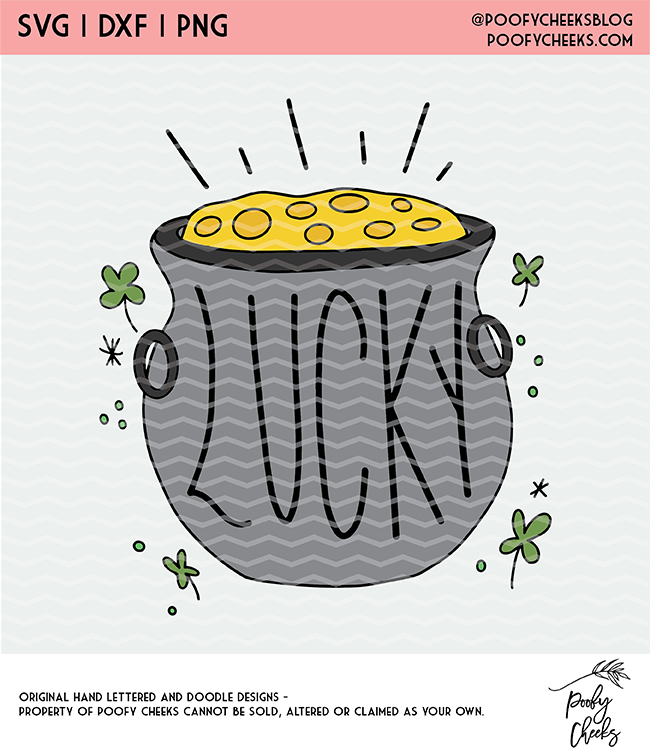 Lucky Pot of Gold Cut File - SVG, DXF, PNG