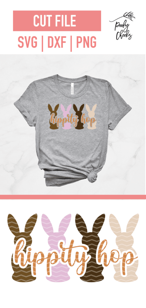 Hippity Hop Bunny Cut File SVG, DXF, PNG - Silhouette and Cricut