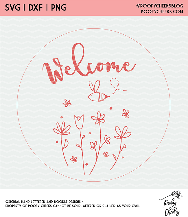 Welcome Spring Floral Cut File