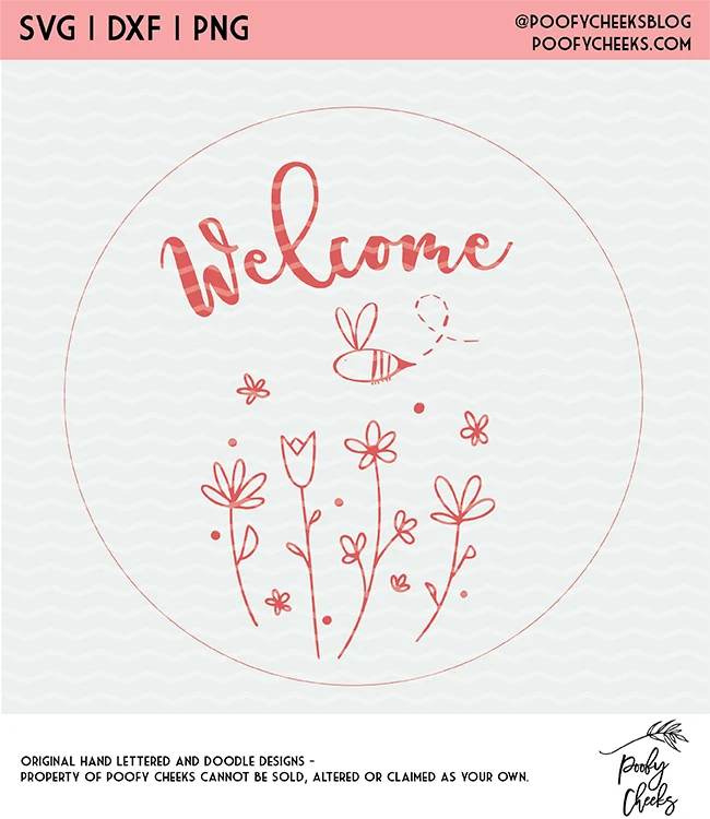 Welcome Spring Floral Cut File