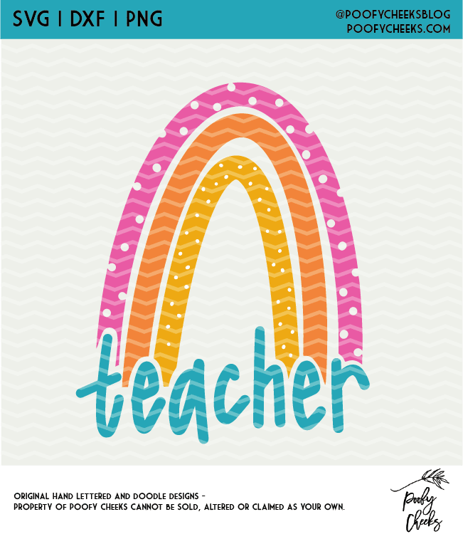 Teacher Rainbow Cut File - Digital Design