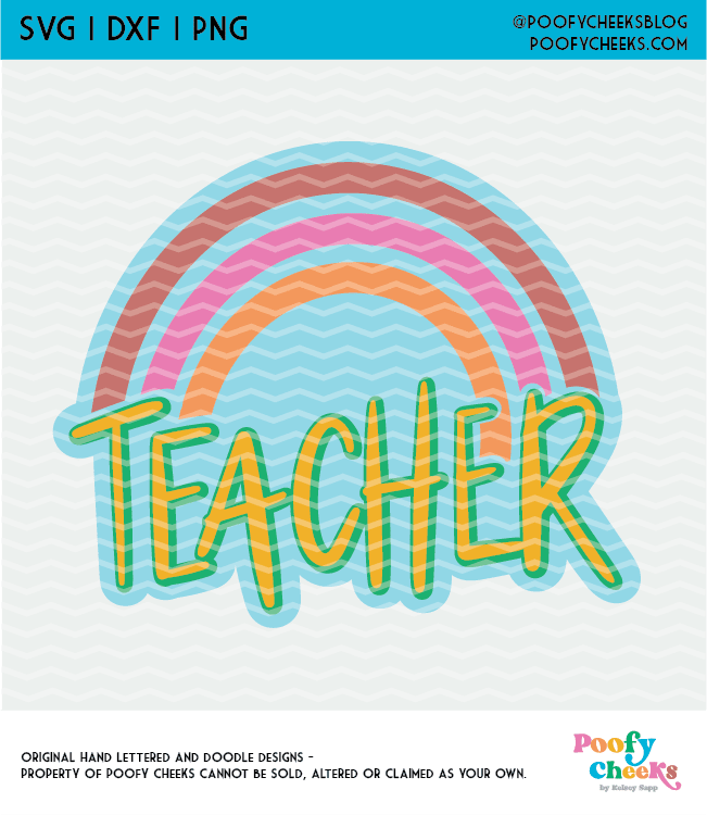Teacher Rainbow Cut File