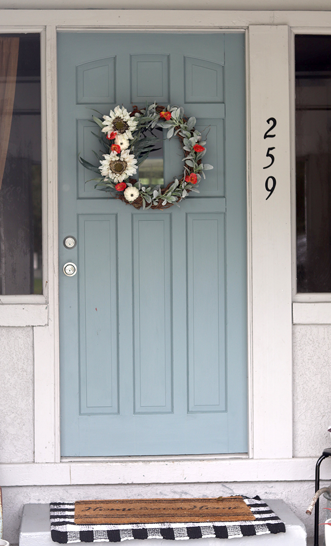 Painted Front Door Before and After - Poofy Cheeks