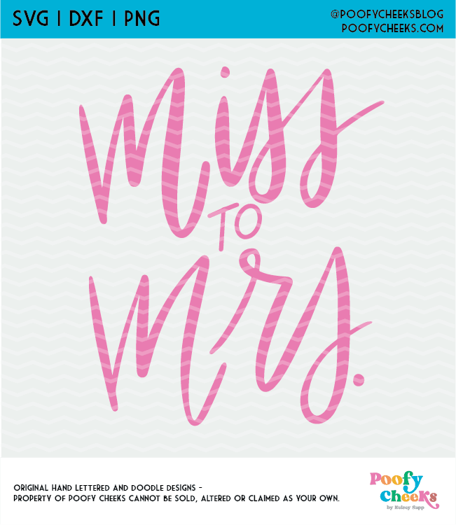 Miss to Mrs handlettered digital design