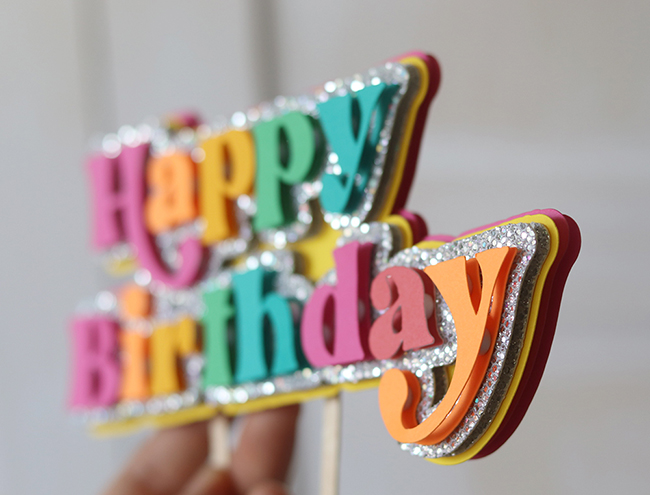 Happy Birthday Cardstock Layered Cake Topper Tutorial