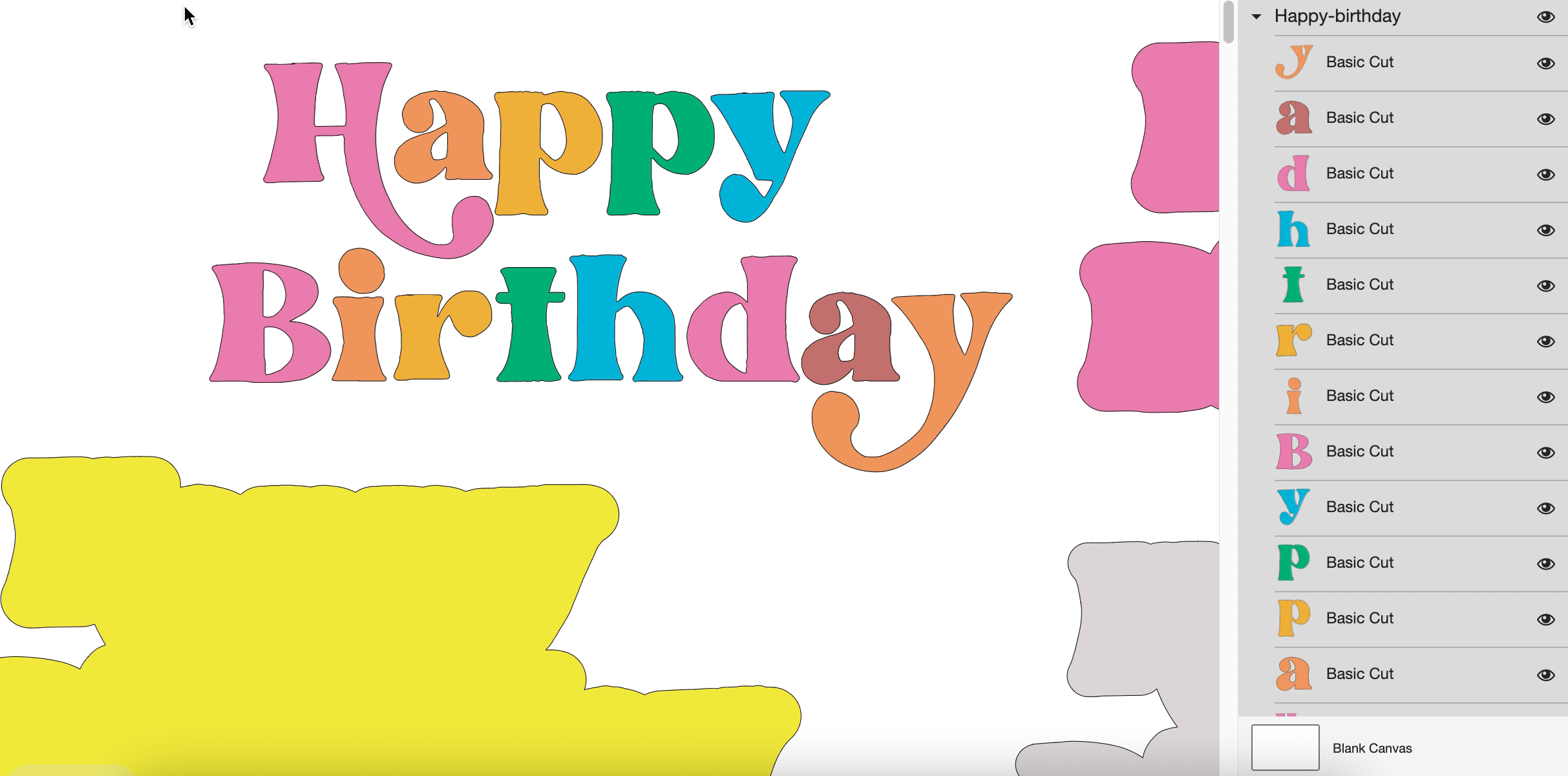 Happy Birthday Cake Topper SVG