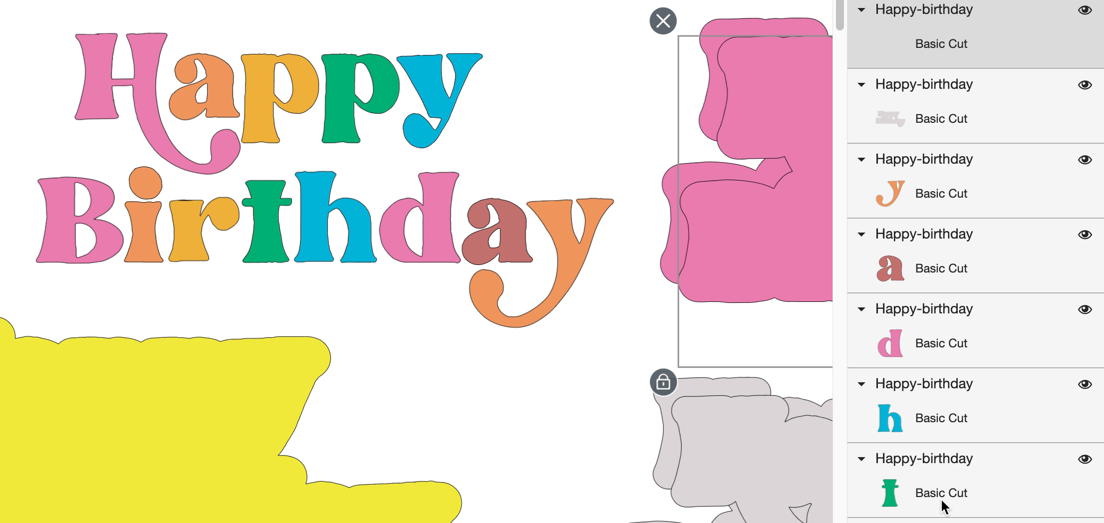 Happy Birthday Cake Topper SVG