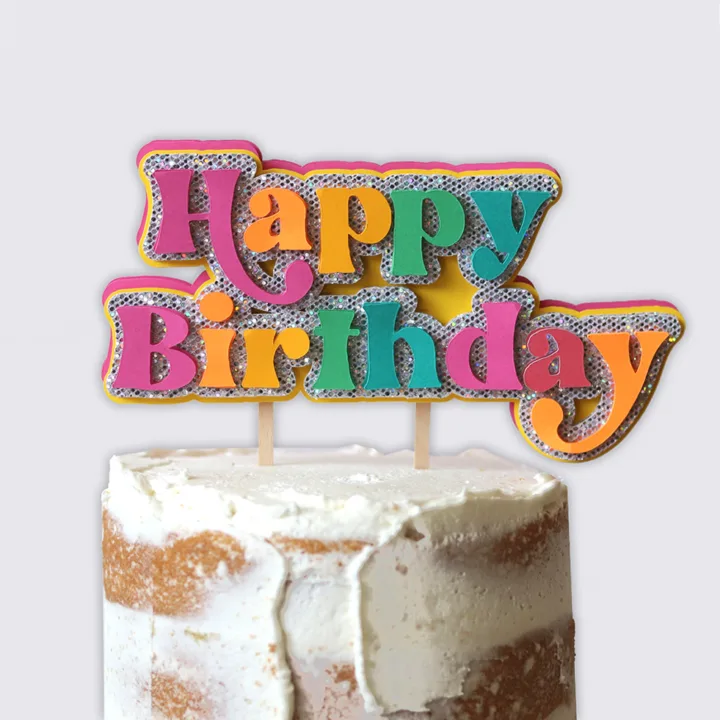 Happy Birthday Cake Topper SVG, DXF, PNG - 20 Birthday Cut Files