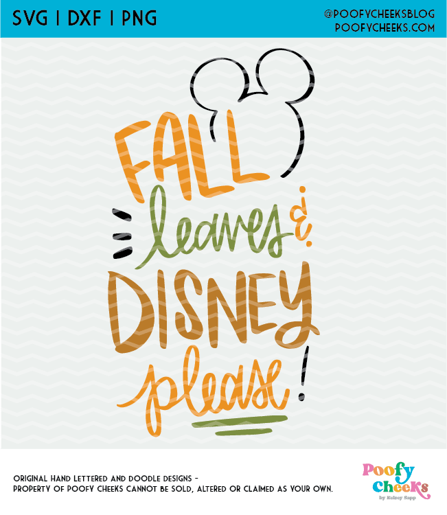 fall leaves and disney SVG digital design