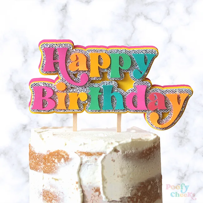 Happy Birthday Cake Topper SVG