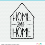 Home Sweet Home Cut File SVG, DXF, PNG