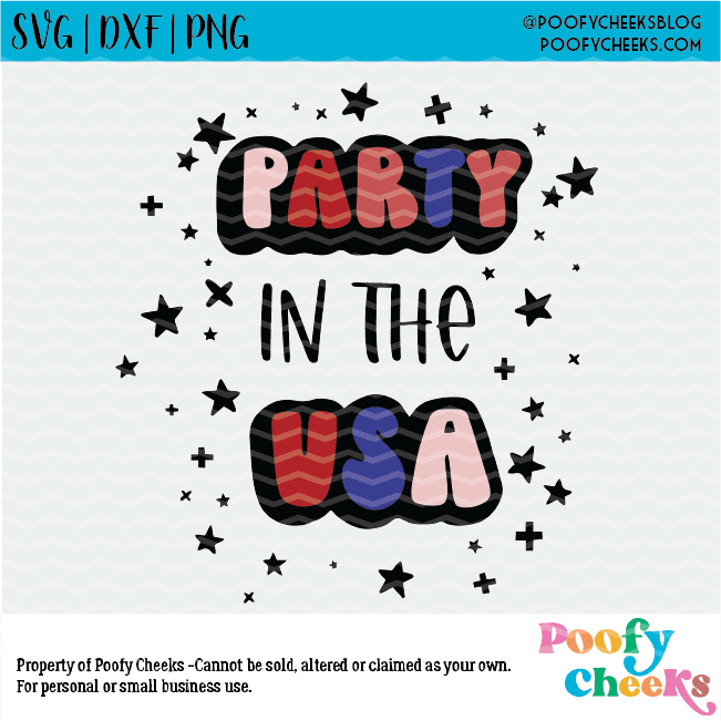 Party in the USA Digital Design SVG, DXF, PNG