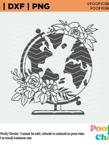 Floral Globe SVG digital design