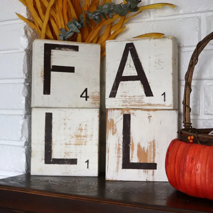 Scrabble Letter Wooden Blocks - Fall