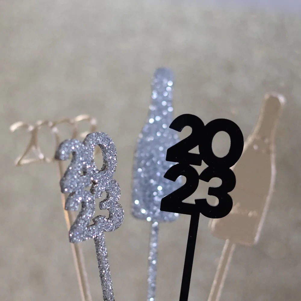 Acrylic New Year's Eve Stir Stick