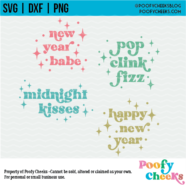 New Year cut file. Free SVG, DXF, PNG.