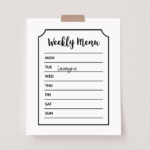 Weekly Menu SVG – Cut File for Cricut, Silhouette and Laser Engraving