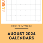 Free August Calendar Printables – 2024