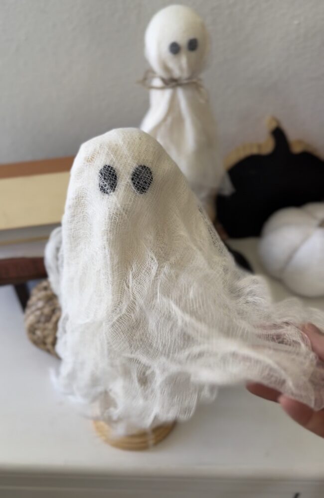 DIY cheesecloth ghost